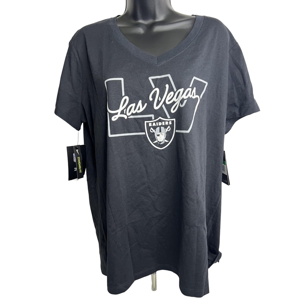 Las Vegas Raiders Shirt Womens XL Black NFL Football Standardā Fit Nike LV Tee